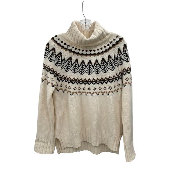 Barbour Mersea Fair Isle Sweater Turtleneck Wool Blend Women’s Size 4 - Picture 1 of 8